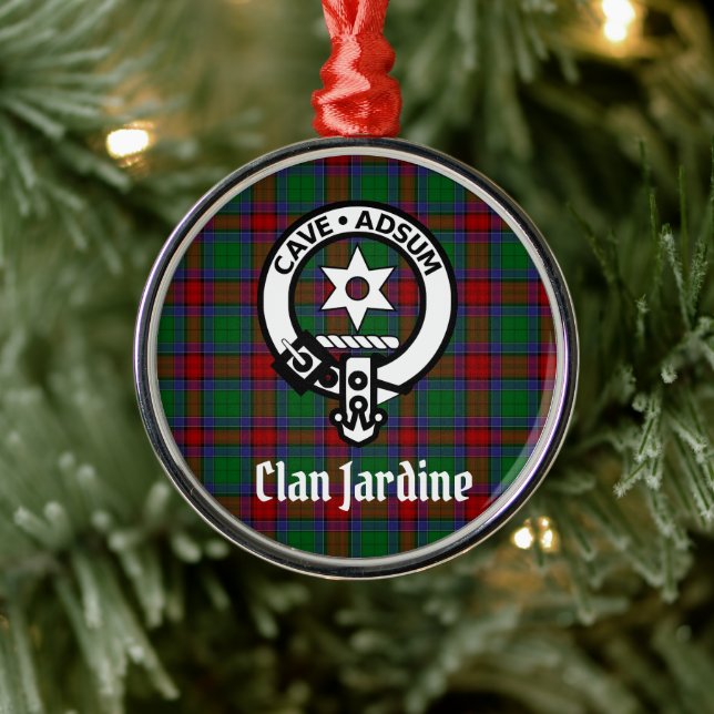 Adorno Metálico Insignia Escudo De Clan Jardine Y Tartán (Árbol)