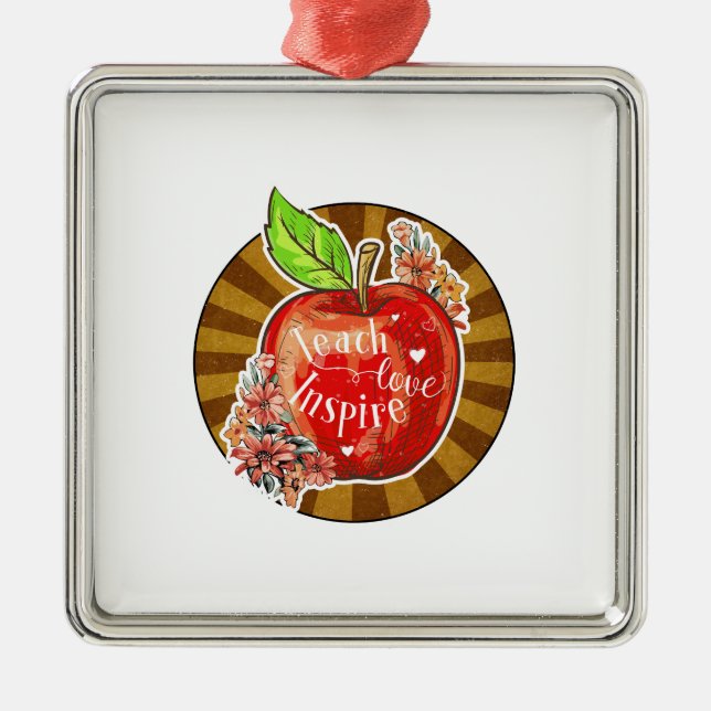 Adorno Metálico Inspira amor de enseñanza (Frente)