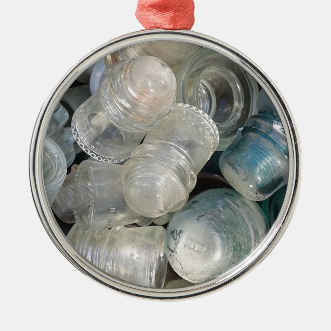 Adorno Metálico Insuladores de vidrio de época (Frente)