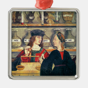 Adorno Metálico Interior de una farmacia