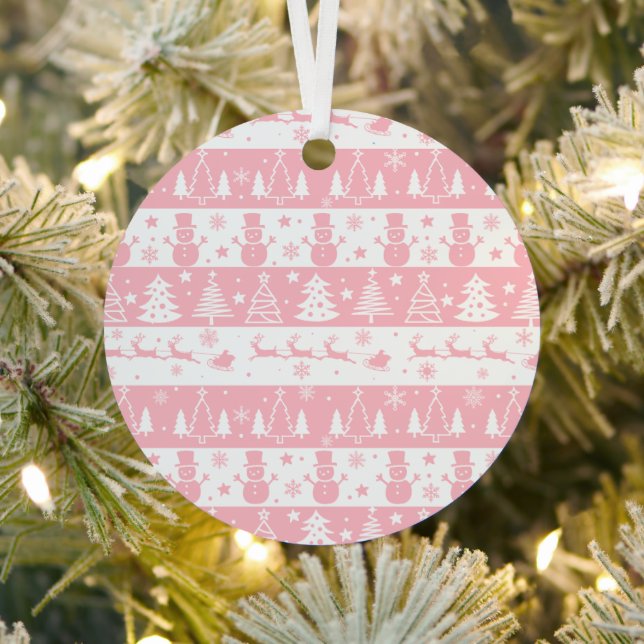 Adorno Metálico Invierno de los Navidades rosados (in situ)