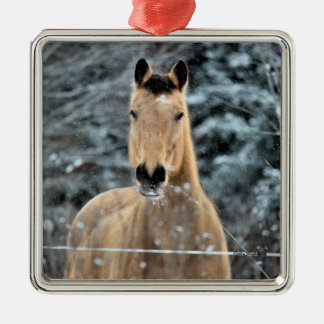 Adorno Metálico Invierno del caballo del ante