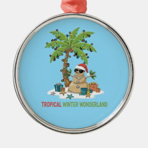 Adorno Metálico Invierno Tropical Maravilloso Navidad Divertida