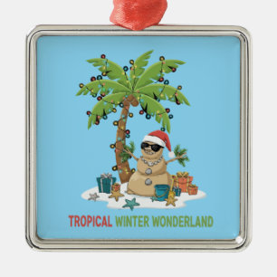 Adorno Metálico Invierno Tropical Maravilloso Navidad Divertida