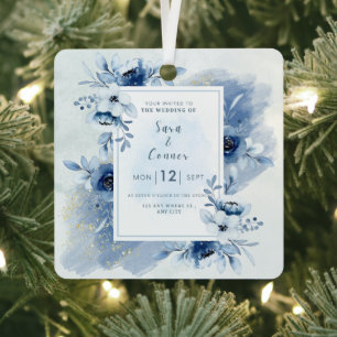 Adorno Metálico Invitación a la boda personalizada Keepsake - Eleg
