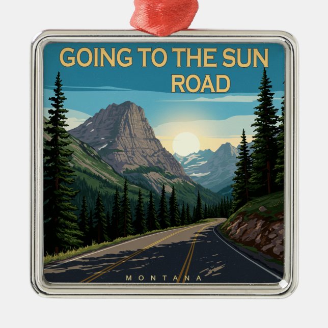 Adorno Metálico Ir Al Paisaje De Sun Road Montana (Frente)