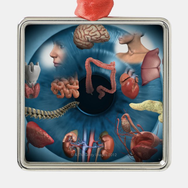 Adorno Metálico Iridology (Frente)