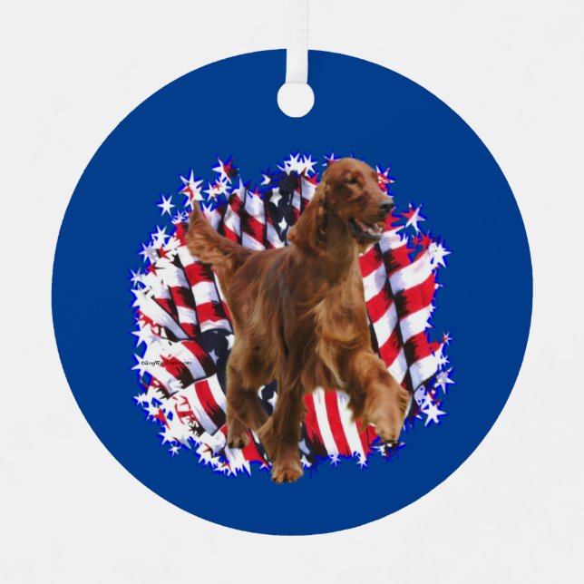 Adorno Metálico Irish Setter Patriot (Anverso)