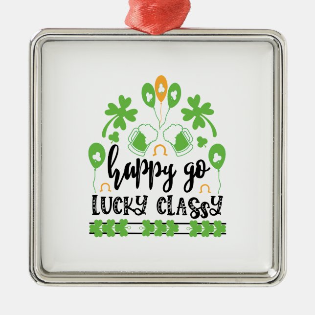 Adorno Metálico Irlandés Happy Go Lucky Classe (Frente)