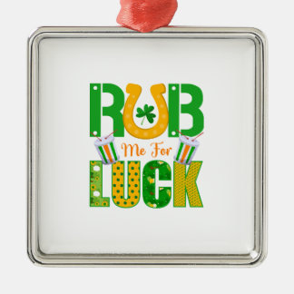 Adorno Metálico Irlandés Rub Me Por Suerte