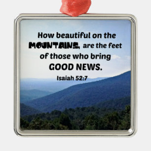 Adorno Metálico Isaías 52:7 Qué hermosas son las montañas