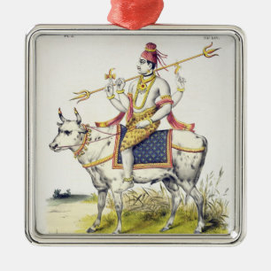 Adorno Metálico Ishana o Shiva, grabado por C. de Motte (1785-183