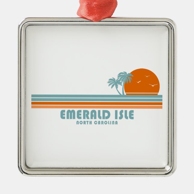 Adorno Metálico Isla Esmeralda North Carolina Sun Palm Trees (Frente)