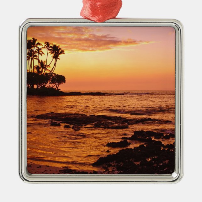 Adorno Metálico Isla Grande, Hawái. Atardecer, Gran Isla Hawaii.2 (Frente)