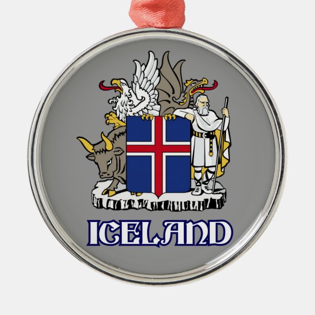 Adorno Metálico ISLANDIA - sello/emblema/blasón/escudo de (Frente)
