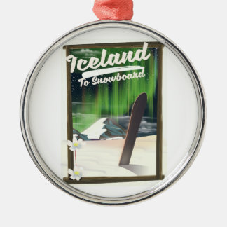 Adorno Metálico Islandia y Snowboard