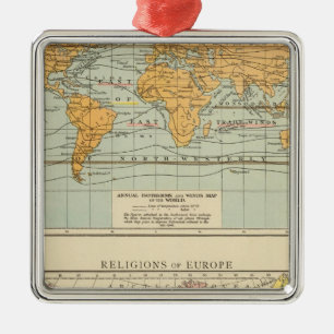 Adorno Metálico Isotérmico, vientos Religiones Europa