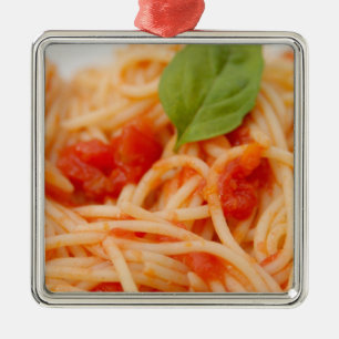 Adorno Metálico Italia, Orta, Lago de Orta, espaguetis con tomate