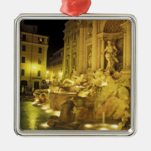 Adorno Metálico Italia, Roma. Fuente de Trevi de noche.
