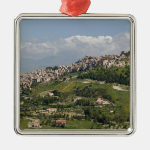 Adorno Metálico Italia, Sicilia, Enna, Calascibetta, Mañana Vista