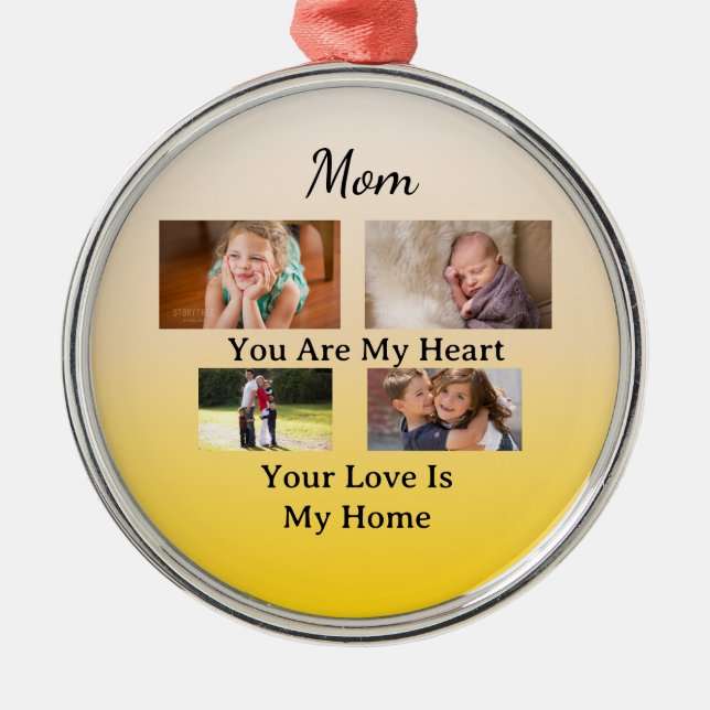 Adorno Metálico Ivory & Gold – Heartfelt Holiday Keepsake (Frente)