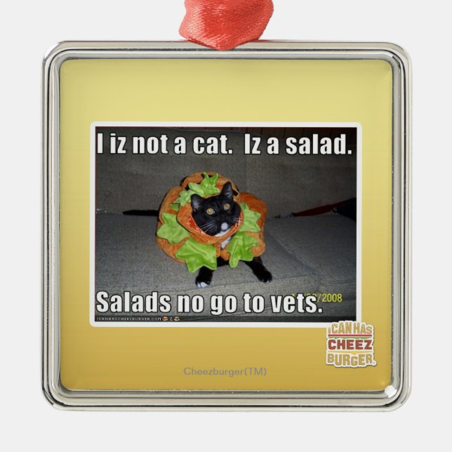Adorno Metálico Iz I no un gato. Iz una ensalada (Frente)