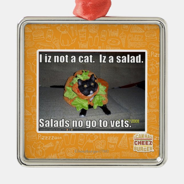 Adorno Metálico Iz I no un gato. Iz una ensalada (Frente)