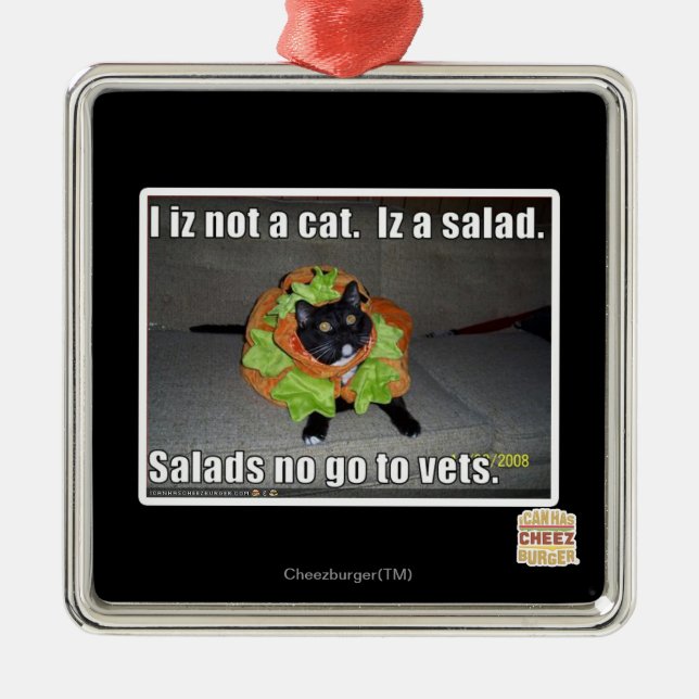 Adorno Metálico Iz I no un gato. Iz una ensalada (Frente)
