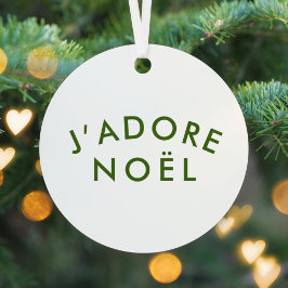 Adorno Metálico J'adore Noel | Navidades Blanco Verde Minimalista
