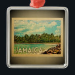 Adorno Metálico Jamaica Caribbean Ornament Vintage Travel<br><div class="desc">A cool vintage style Jamaica ornament featuring palm trees in a fun vintage island scene.</div>