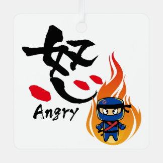 Adorno Metálico Japanese Kanji- 「怒」　-Angry-