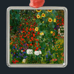 Adorno Metálico Jardín de granja con girasoles por Gustav Klimt<br><div class="desc">Jardín de granja con girasoles,  famoso cuadro de Gustav Klimt</div>