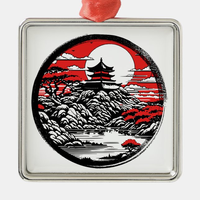 Adorno Metálico Jardín japonés (Frente)