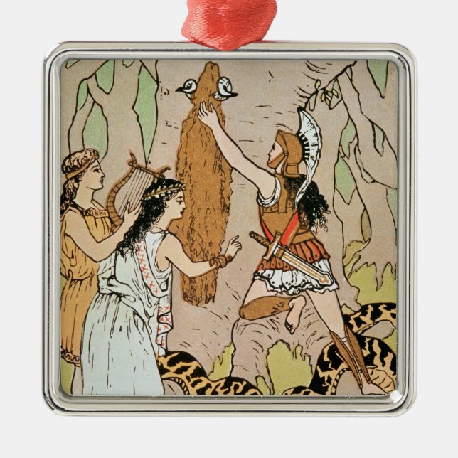 Adorno Metálico Jason que agarra el paño grueso y suave de oro (Frente)