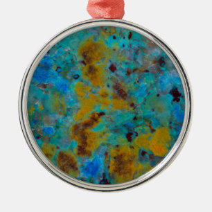 Adorno Metálico Jasper de crisocola azul moteado