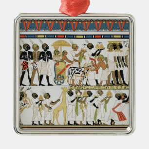 Adorno Metálico Jefes de Nubian que traen presentes