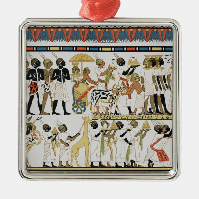 Adorno Metálico Jefes de Nubian que traen presentes (Frente)