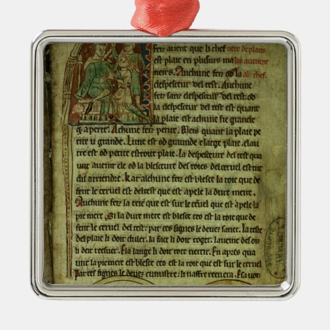 Adorno Metálico Jerome: Un médico que visita a un paciente (Frente)