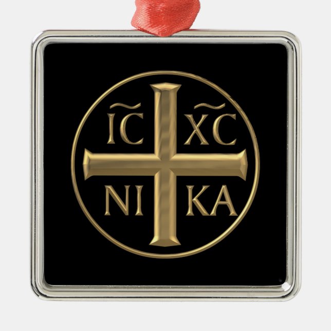 Adorno Metálico Jesucristo del "3-D" dorado: conquistadores (Frente)