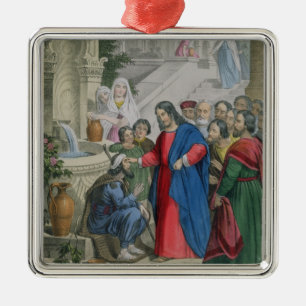 Adorno Metálico Jesús da vista a una persiana nacida, de una