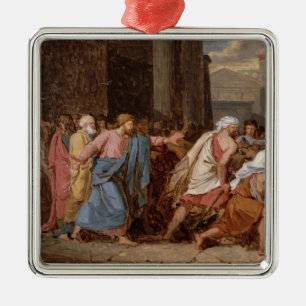 Adorno Metálico Jesús que conduce a los comerciantes del templo