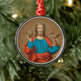 Adorno Metálico Jesús sujetando la Eucaristía (SNV 050)
