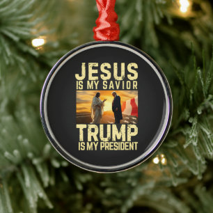 Adorno Metálico Jesús Trump - Jesús es mi Señor Salvador
