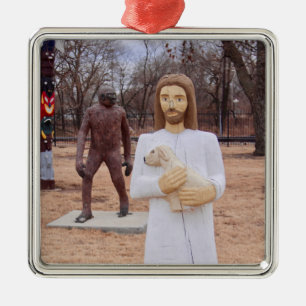 Adorno Metálico Jesús y Bigfoot