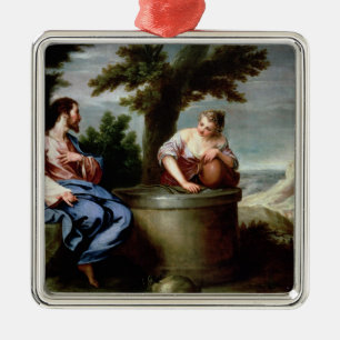 Adorno Metálico Jesús y la mujer del samaritano