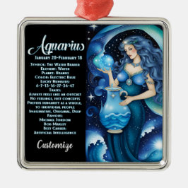 Adorno Metálico Jewel Galaxy Zodiac Aquarius personalizado