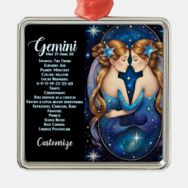 Adorno Metálico Jewel Galaxy Zodiac Gemini personalizado