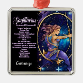 Adorno Metálico Jewel Galaxy Zodiac Sagittarius personalizado