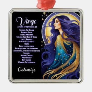Adorno Metálico Jewel Galaxy Zodiac Virgo personalizado