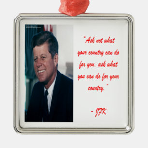 Adorno Metálico JFK & Cita de No Preguntes